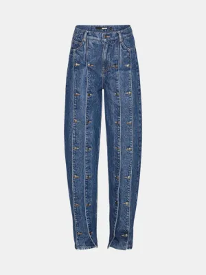 Everyday Confidence Nature Lover Shopping Day Everyday Button Detail Wide Jeans Medium Blue Denim