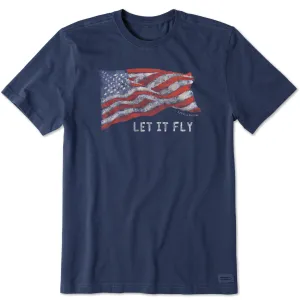 Men's Let It Fly Flag Short Sleeve Crusher Tee Casual Vibe Reinforced Hemline