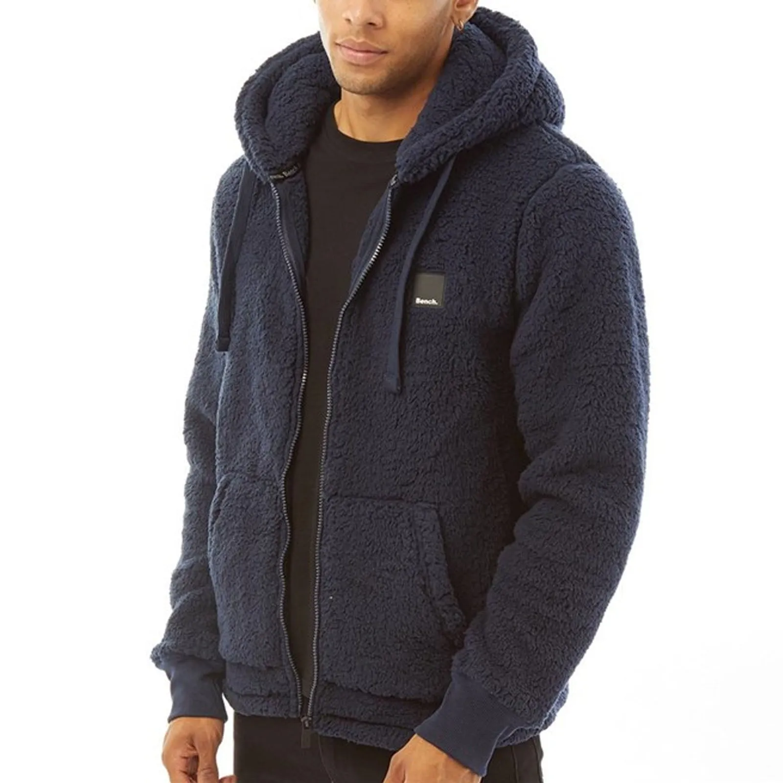 Bench Mens Tommy Borg Full Zip Teddy Bear Fleece Jacket Comfy Vibe
