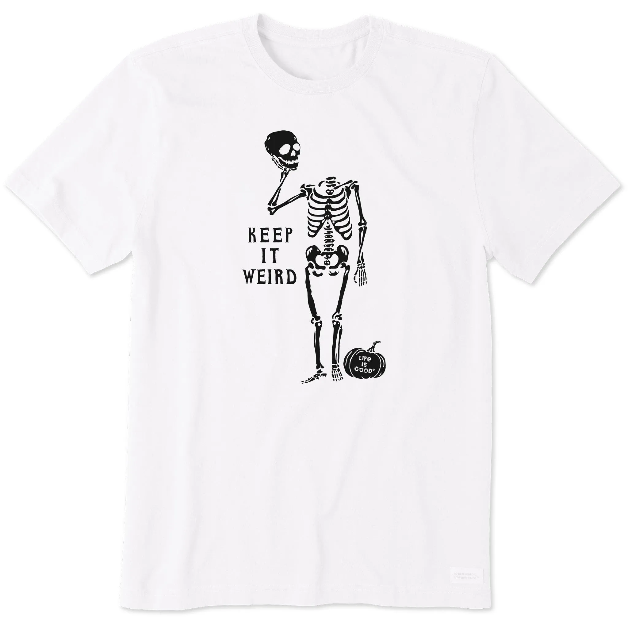 Men's Keep it Weird Skeleton Short Sleeve Crusher Tee Comfy Apparel Everyday Comfort Style