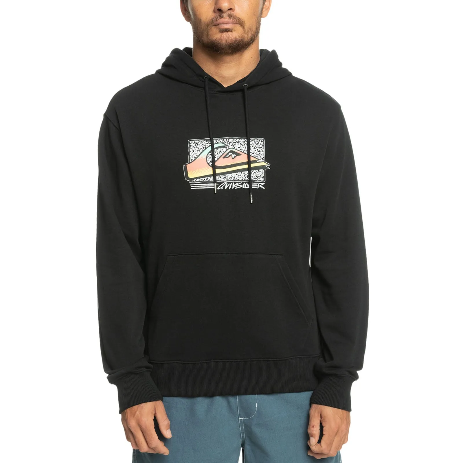 Warm Clothing Relaxed Hoodie Quiksilver Mens Retro Fade Pullover Sweatshirt Hoodie