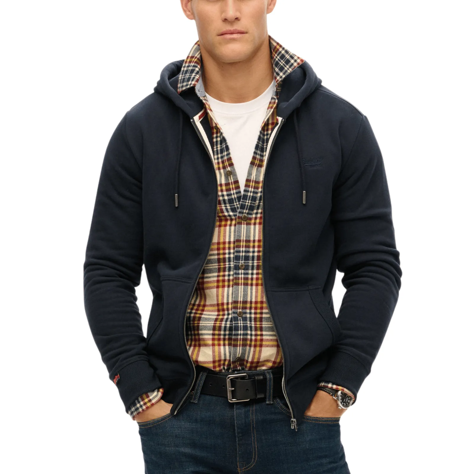 Warm and Cozy Superdry Mens Essential Logo Full Zip Hoodie