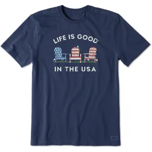 Men's Life is Good in the USA Adirondacks Short Sleeve Tee cycling outfit Outdoor Sports