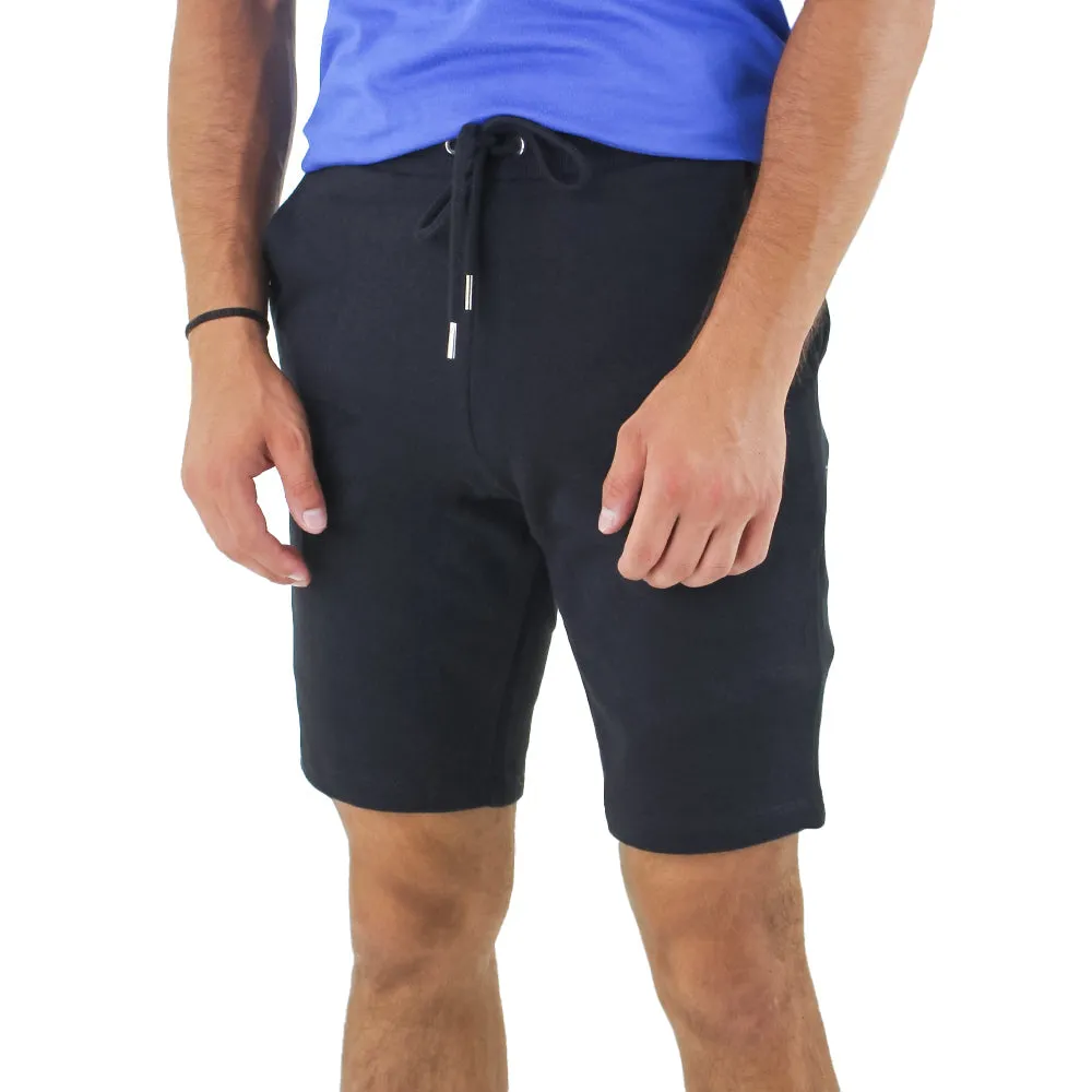 Men's Elasticated Waist Cotton Short,Black Functional Stretch