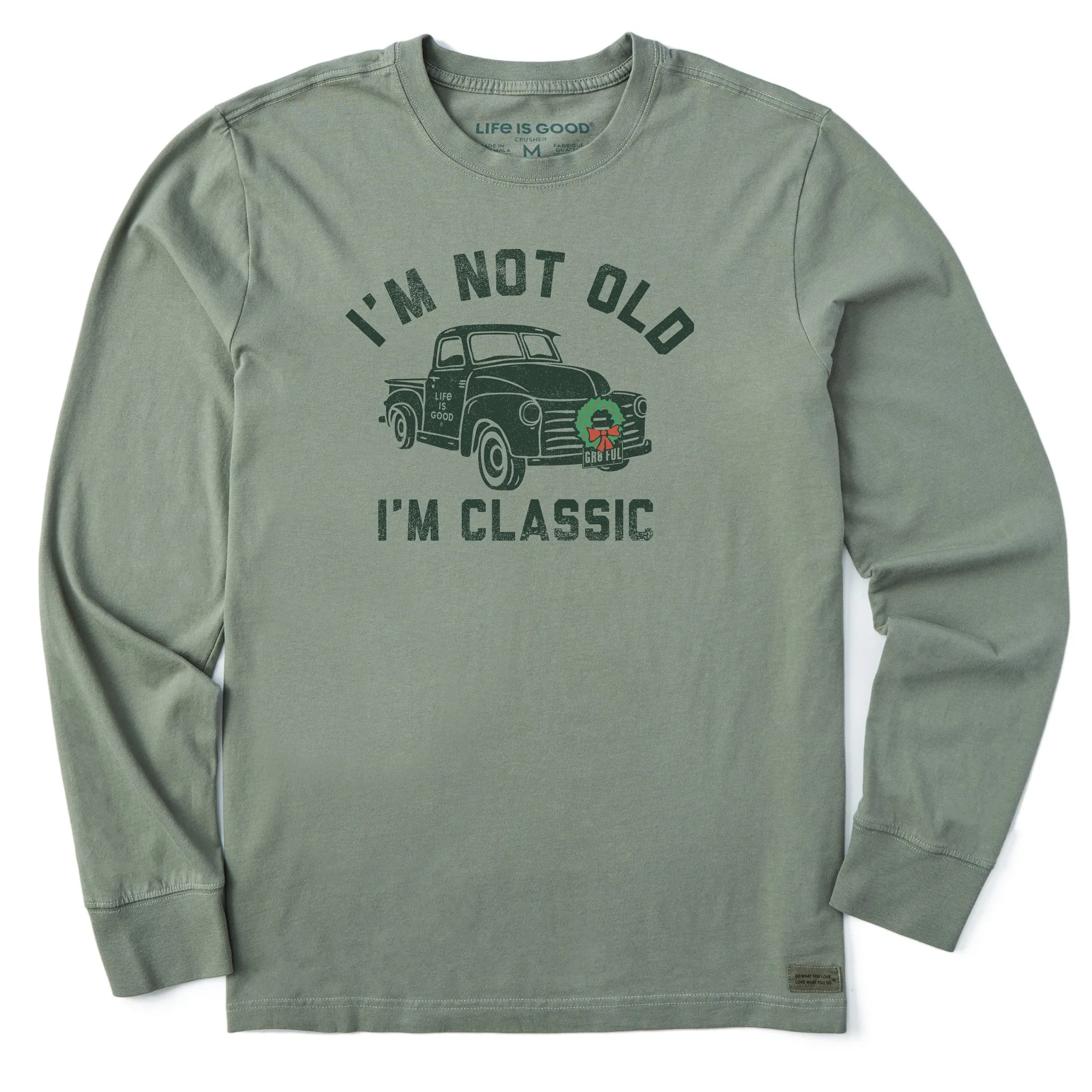 Men's I'm Classic Wreath Truck Long Sleeve Crusher Tee StretchReinforcedArmholes