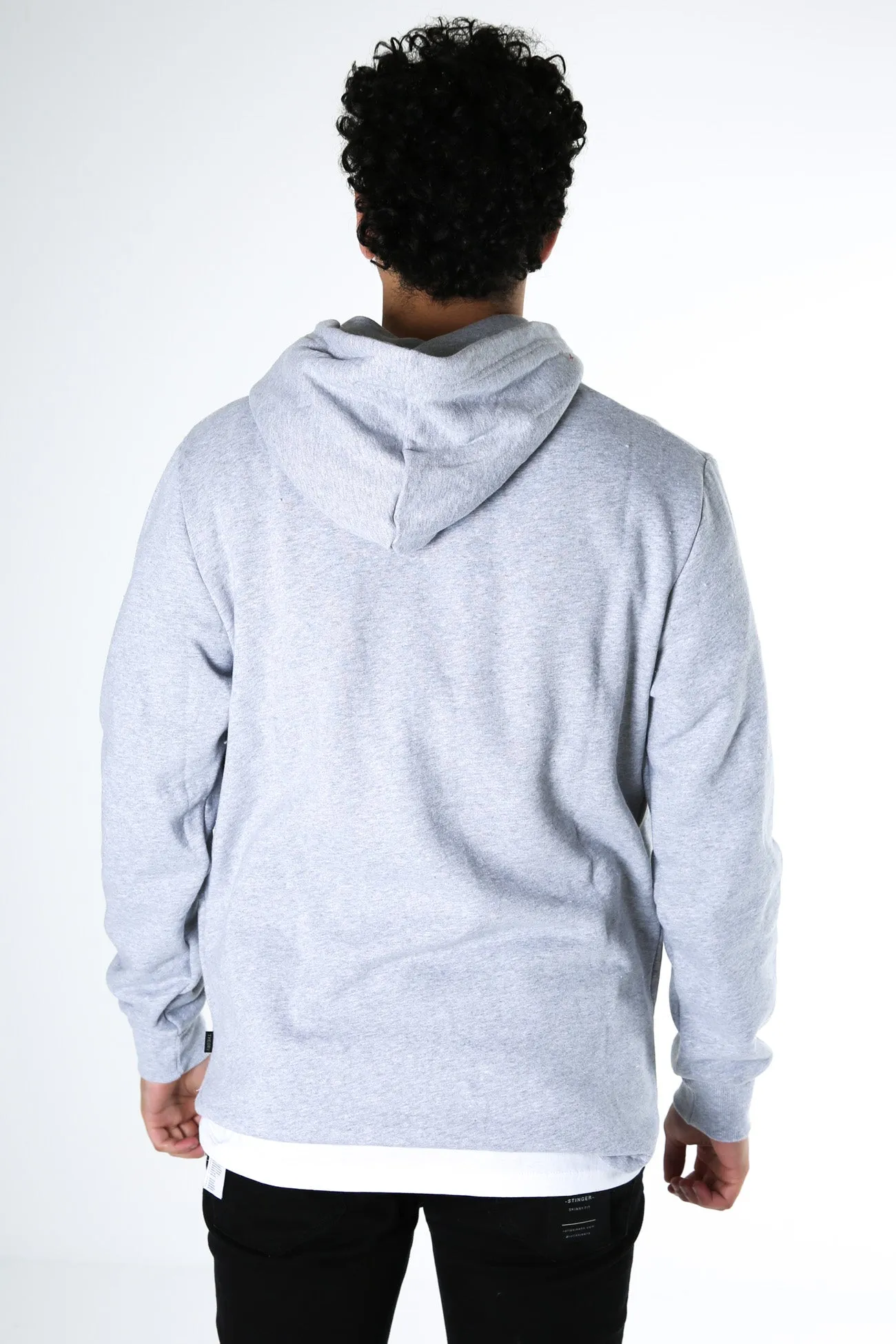 Outdoor Relaxed Curved Hem Hoody Grey Marle