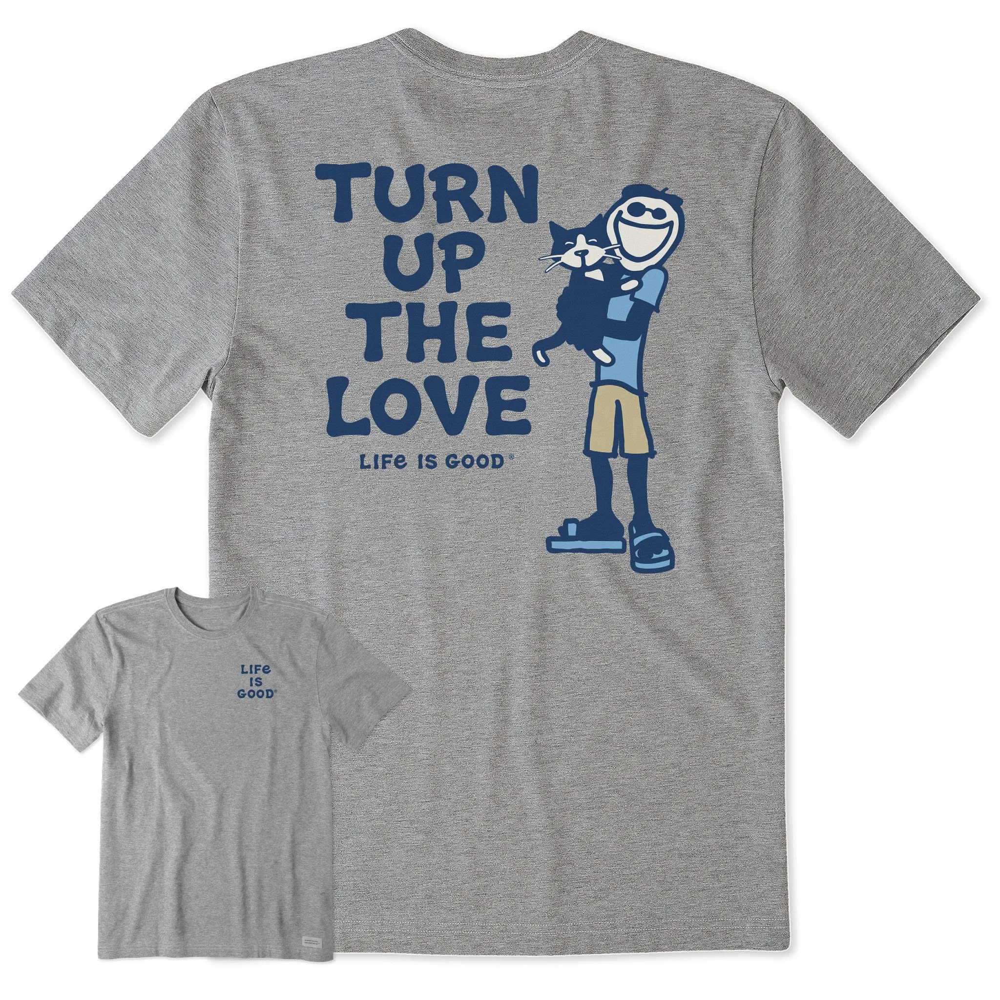 Perfectly Fit Men's Jake and Tux Turn Up the Love Short Sleeve Tee