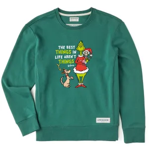 Women's The Best Things Grinch Simply True Crew Shiny Finish Fashion Forward