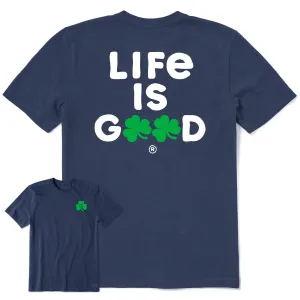 Men's Life is Clover Short Sleeve Crusher Tee Breathable knit