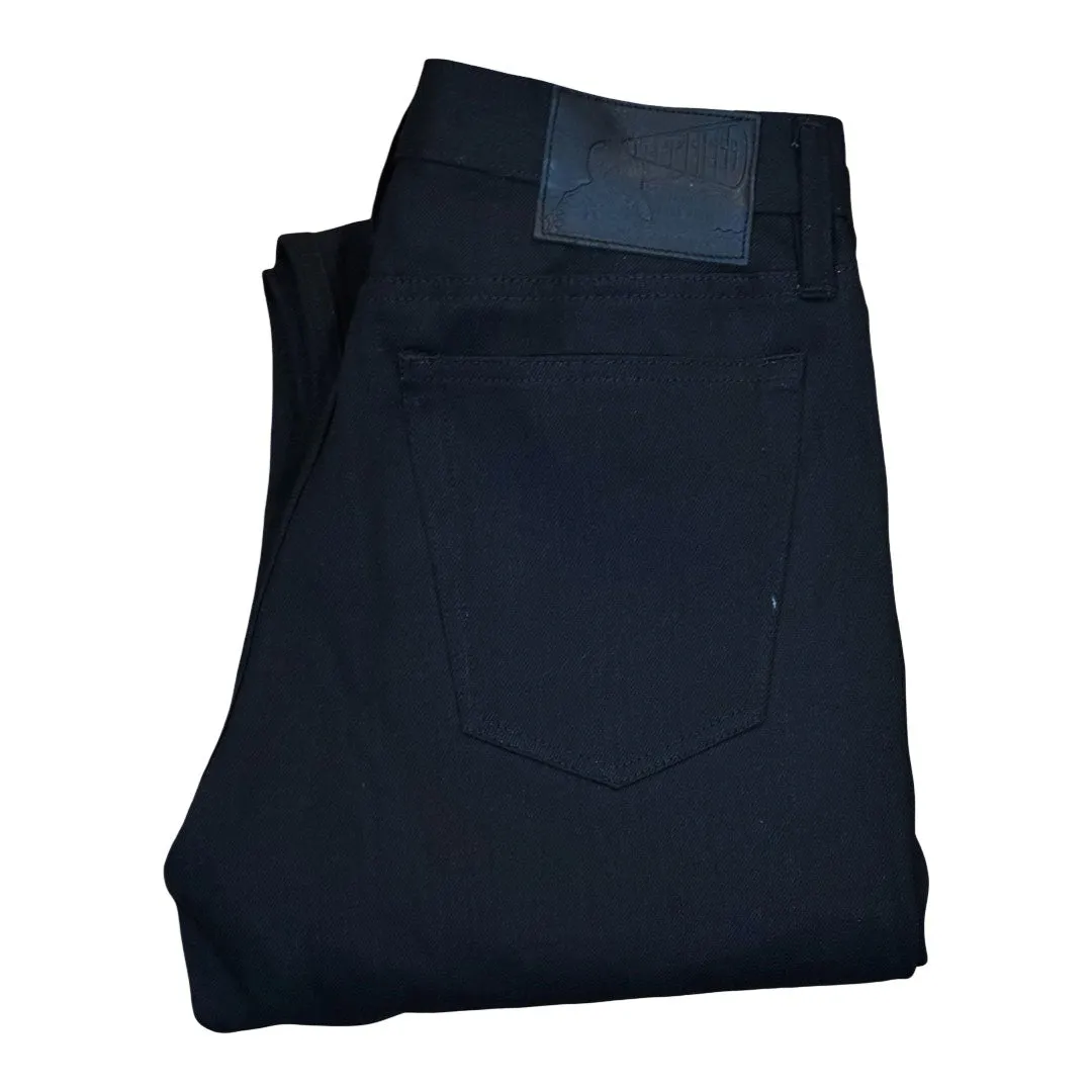 Textured Yarn Blends Pre Order: Smokestacks Black Maria Japanese 13.5 oz selvedge Sulphur Denim Wide Leg (2 weeks)