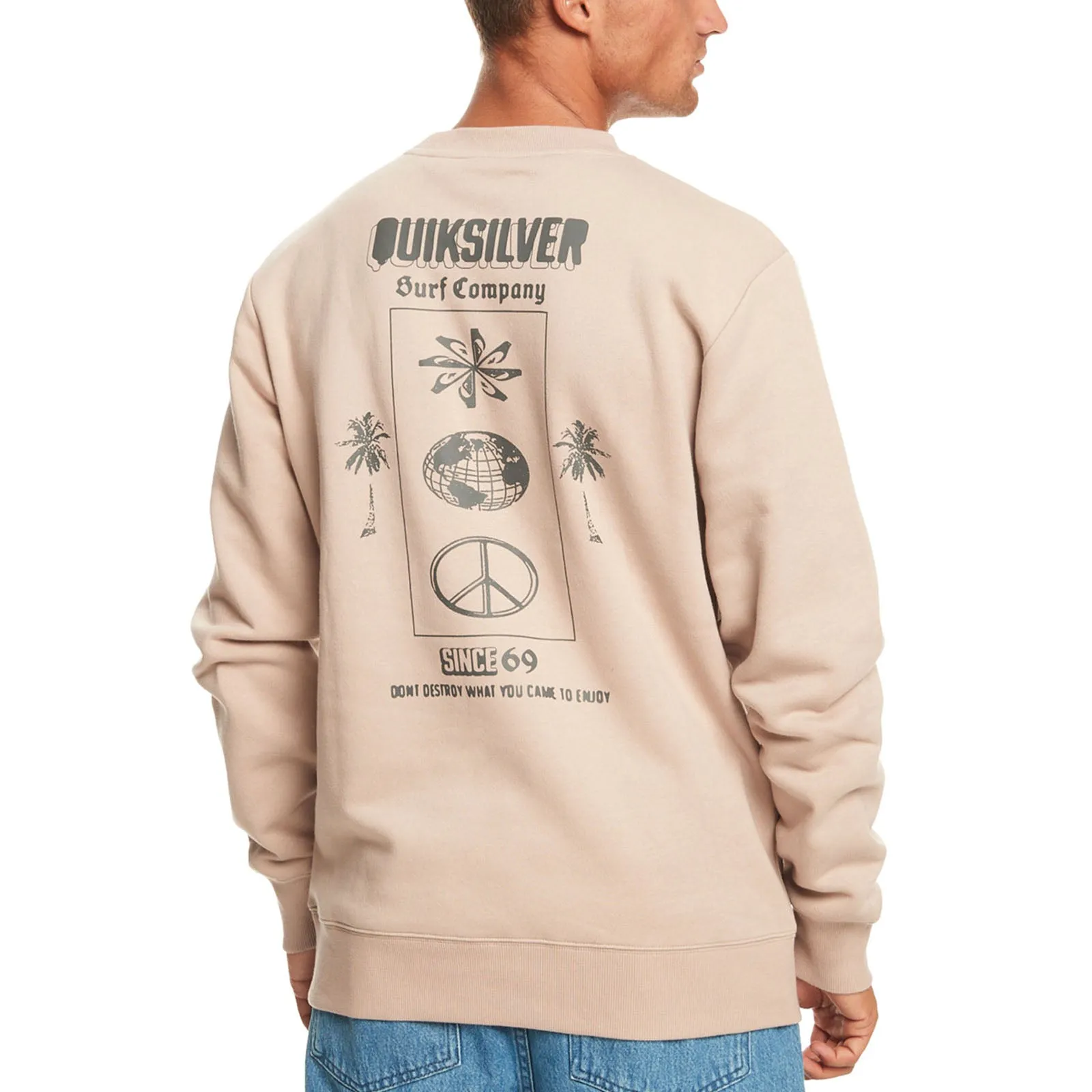 User Experience Basic Wear Quiksilver Mens Surf The Earth Crew Neck Sweatshirt