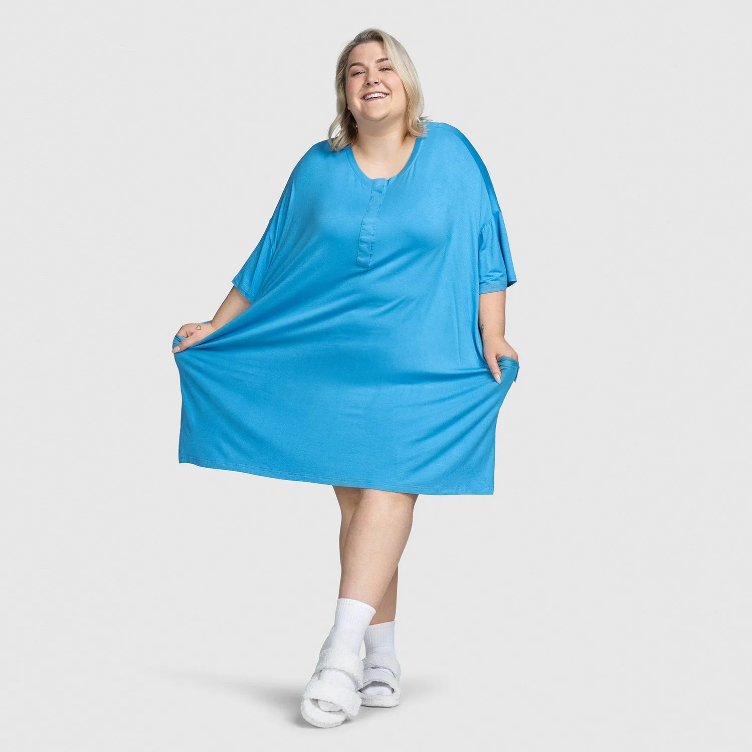 Mid Blue Layered Texture Breathe Easy