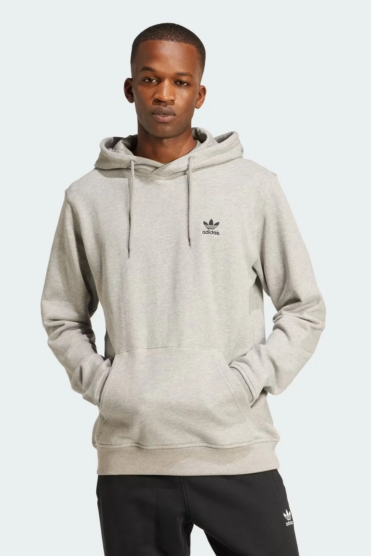 Essential Hoodie FT Medium Grey Heather wedding guest wear product embroidery artistry