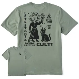 Men's Let's Start a Lifestyle Cult Short Sleeve Tee Classic Crew Neck V-Neck