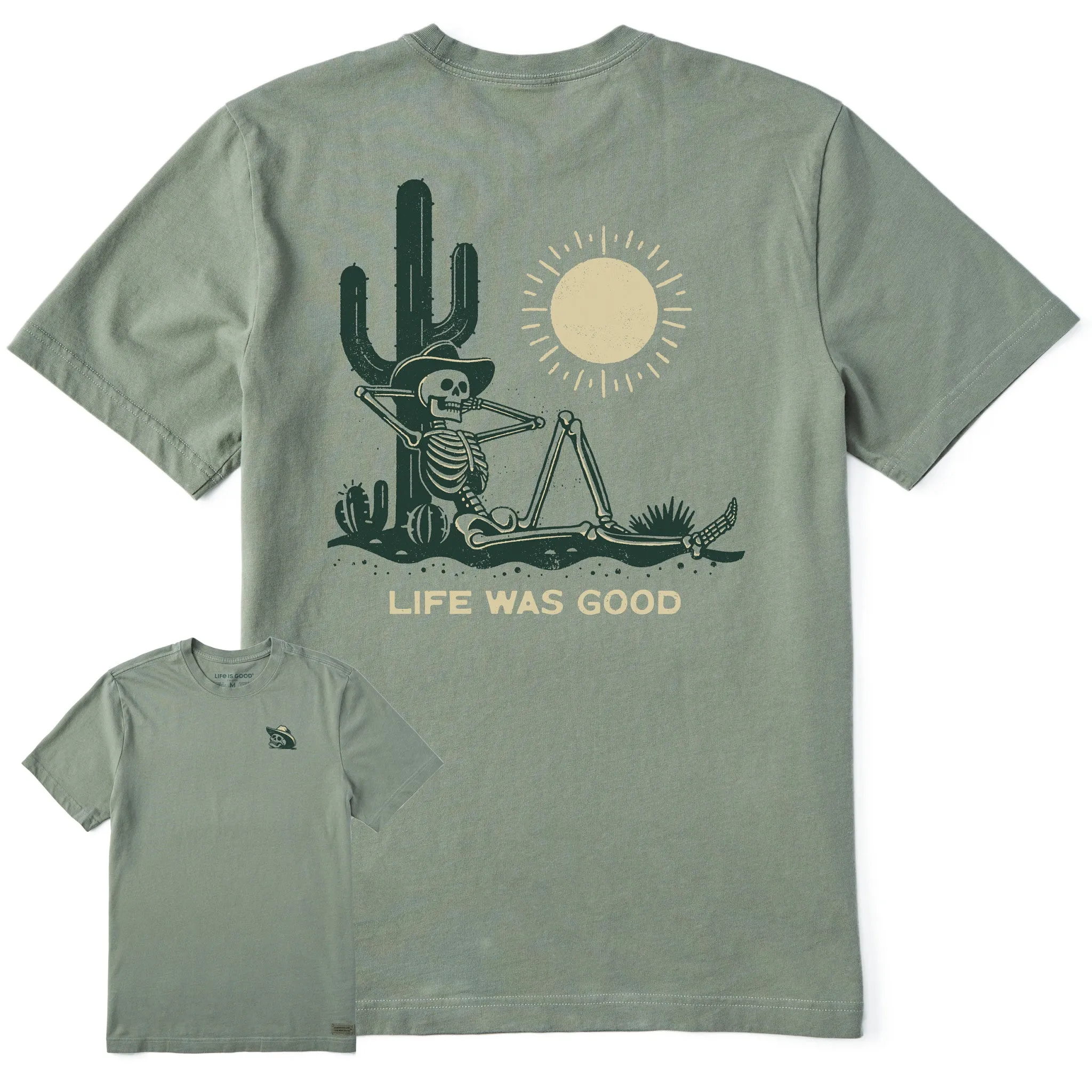 Men's Life was Good Cowboy Skull Short Sleeve Tee Everyday Layering