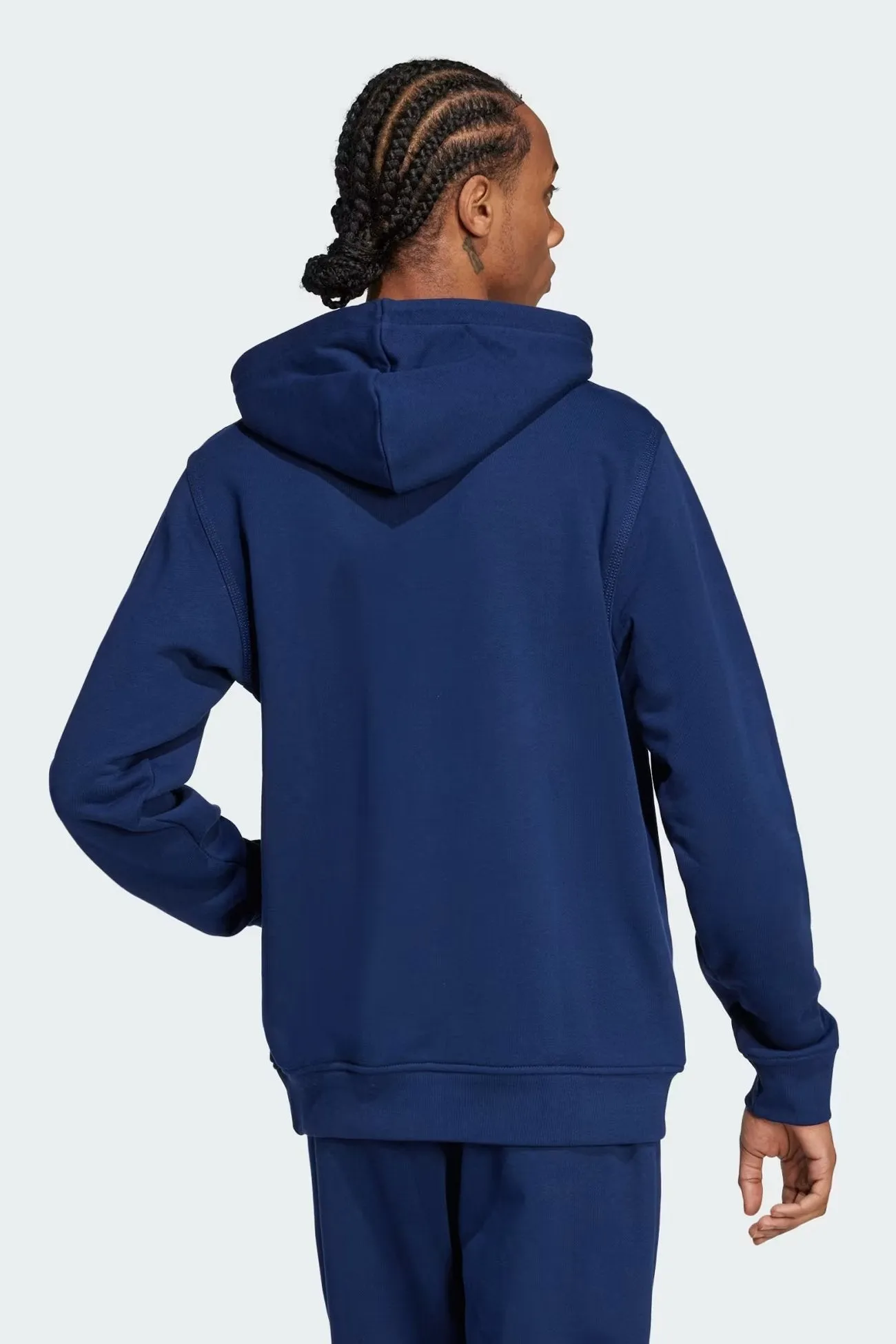 Leather Contrast Trim Essential Hood Ft Night Indigo