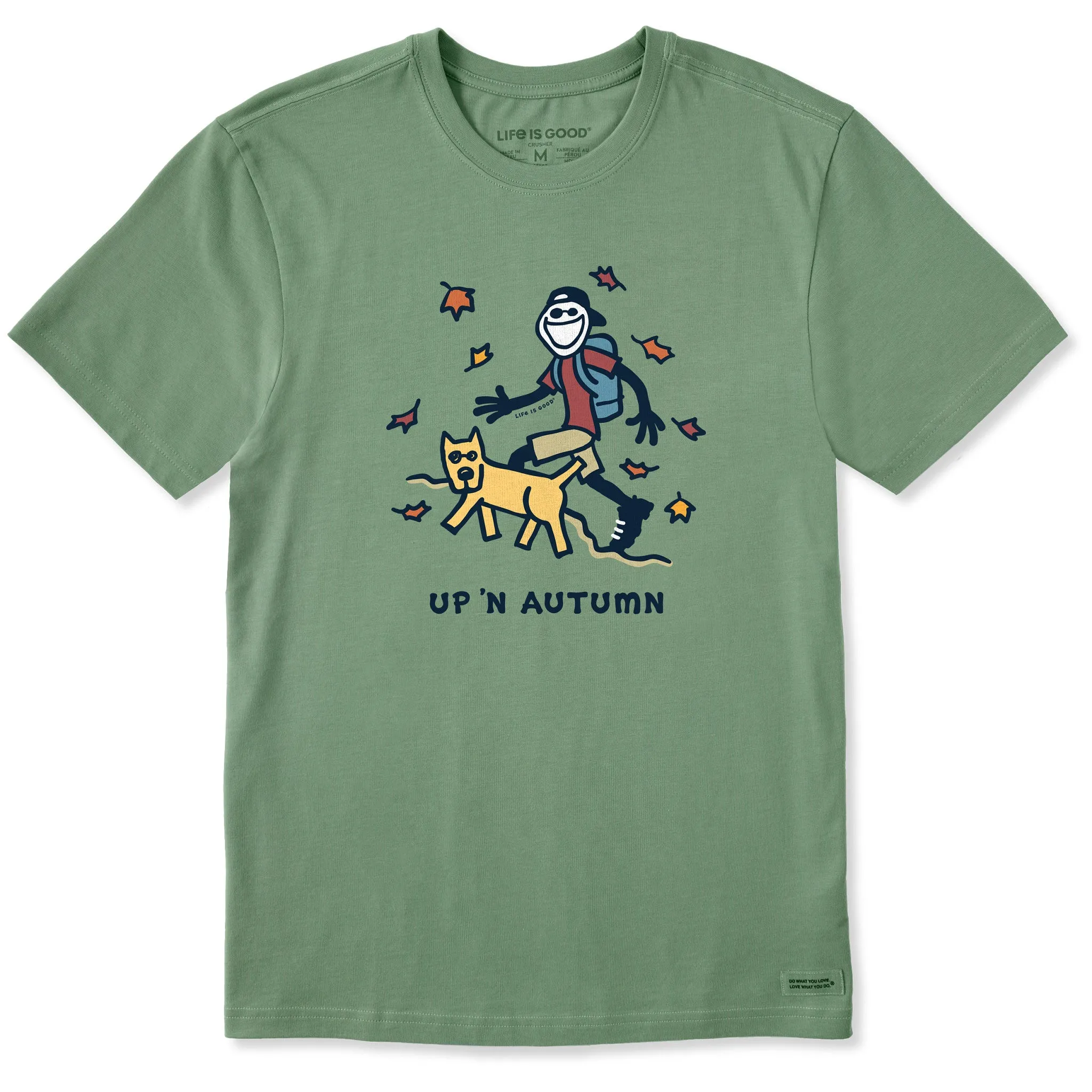 EasyCareFabric AllSeasonWear Men's Jake & Rocket Up 'n Autumn Short Sleeve Crusher Tee