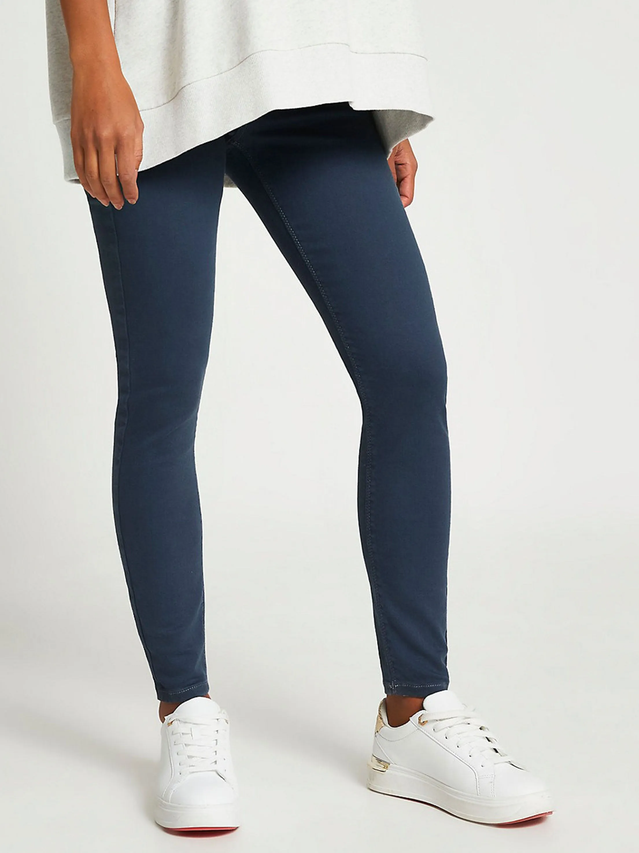 Weekend Ready Women's Plain Solid Pregnancy Pant,Navy