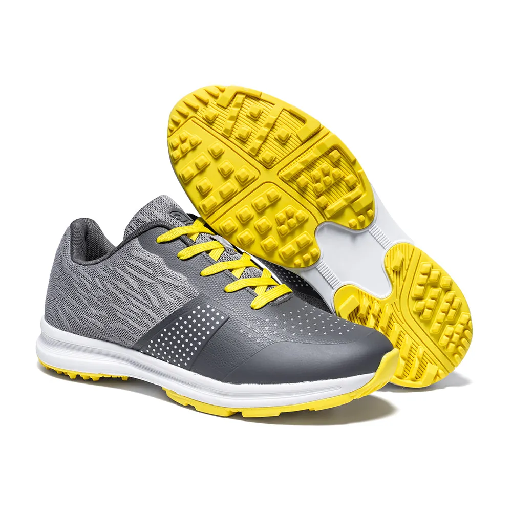 Ask Echo MX515 Men's Breathable Spikeless Golf Shoes /  Yellow Active Flex Soft Contact