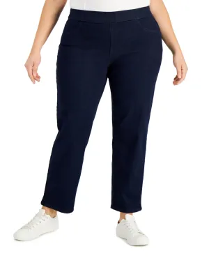 Luxury Student Outfit Formal City Walk Party Look Women's Plain Jeans,Navy