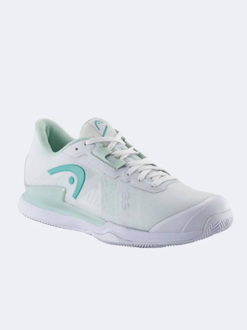 Head Sprint 3.5 Clay Women Tennis Shoes White/Aqua Silent Walk