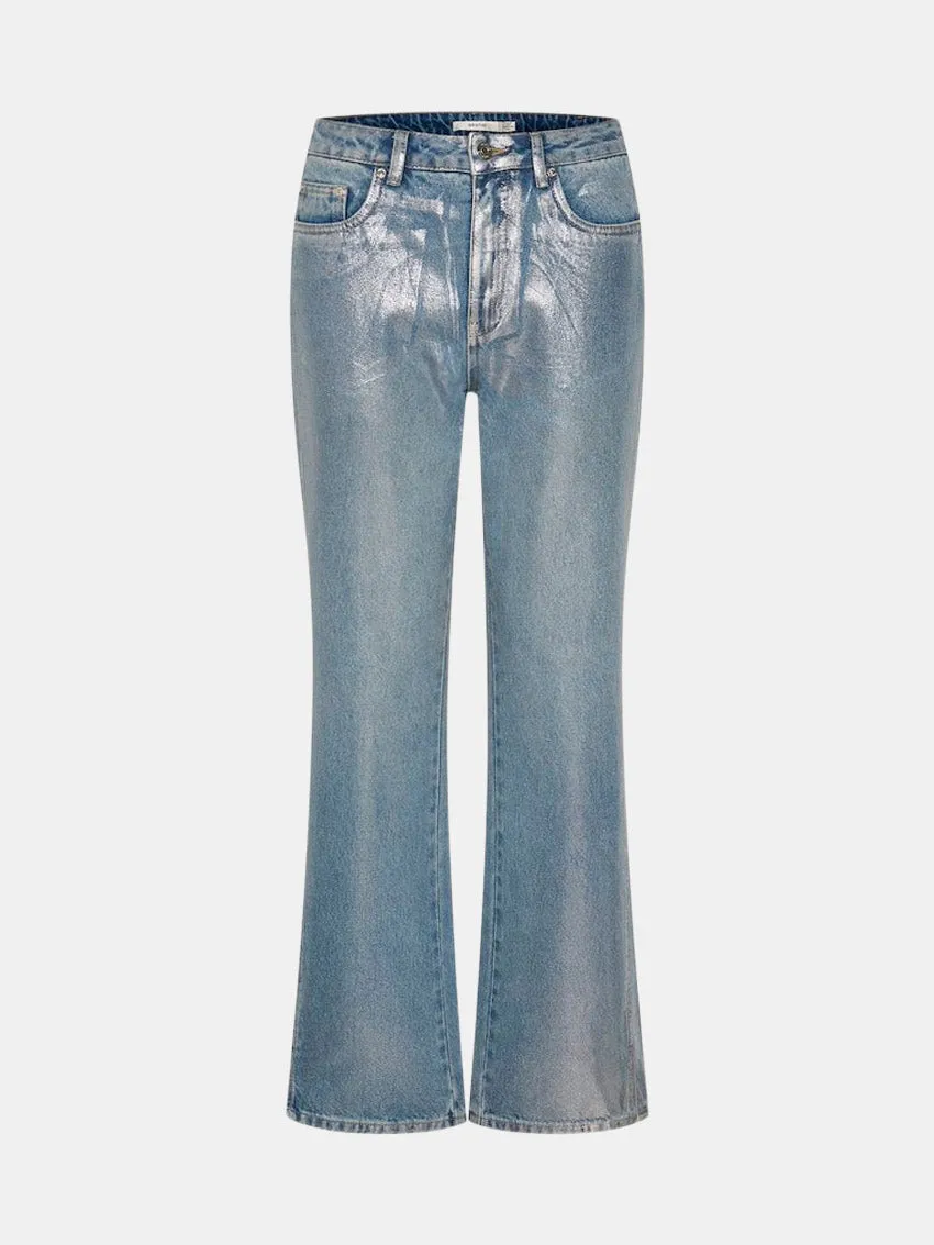 CoatyGZ Jeans Coated Silver Blue Everyday Outdoor Enthusiast Vibrant Streetwear Fan Evening Stroll Elegant