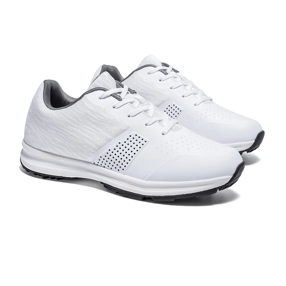 Moisture control Quick Swing Ask Echo MX515 Men's Breathable Spikeless Golf Shoes /  White