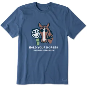 Stretch Material Men's Jake Hold Your Horses Short Sleeve Crusher Tee
