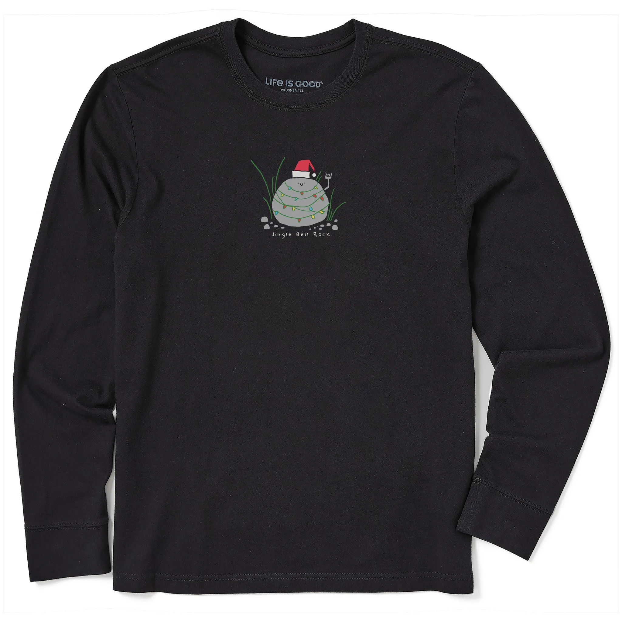 On-the-Go Comfort Casual Performance Men's Jingle Bell Rock Rock Long Sleeve Crusher Tee