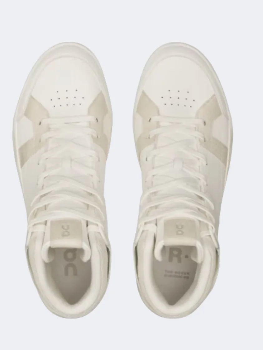 On The Roger Clubhouse Men Tennis Shoes White/Sand Teen Edge Slip Resistant Modern Commuters