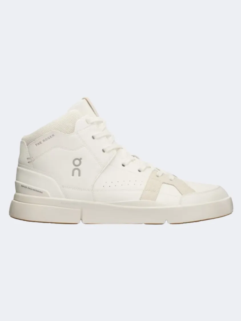 On The Roger Clubhouse Men Tennis Shoes White/Sand Fur Trim