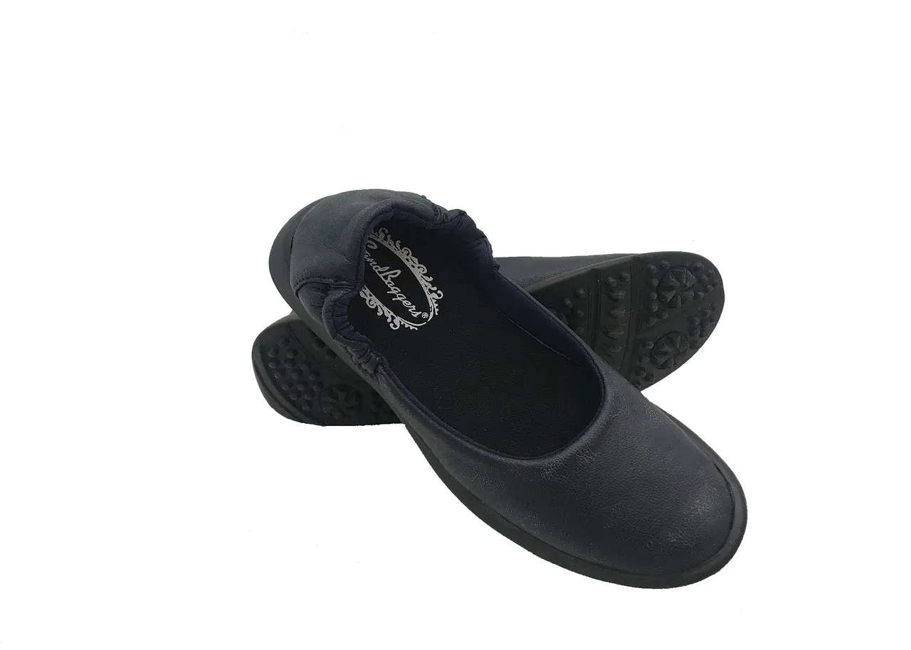 Sandbaggers: Women's Golf Shoes - Lyn Ballet Navy Pro Step In Lightweight Design