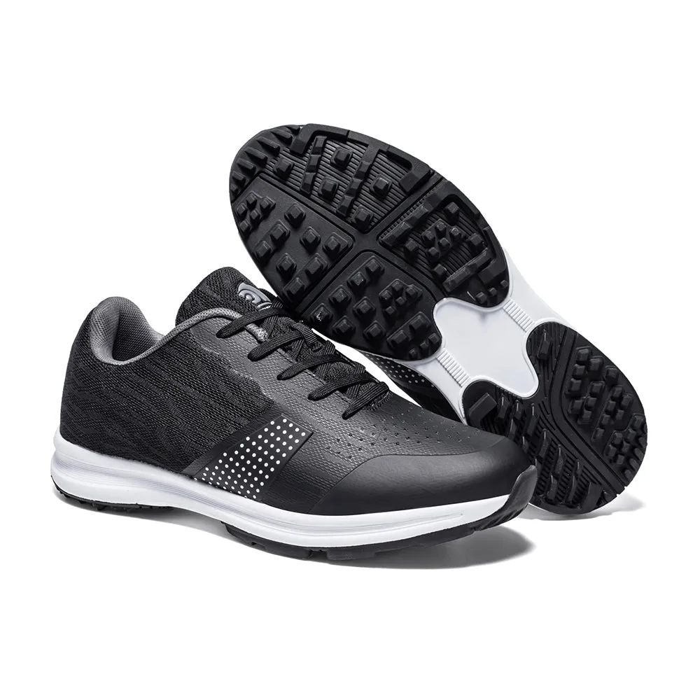 Ask Echo MX515 Men's Breathable Spikeless Golf Shoes /  Black Open Collar Game Flex