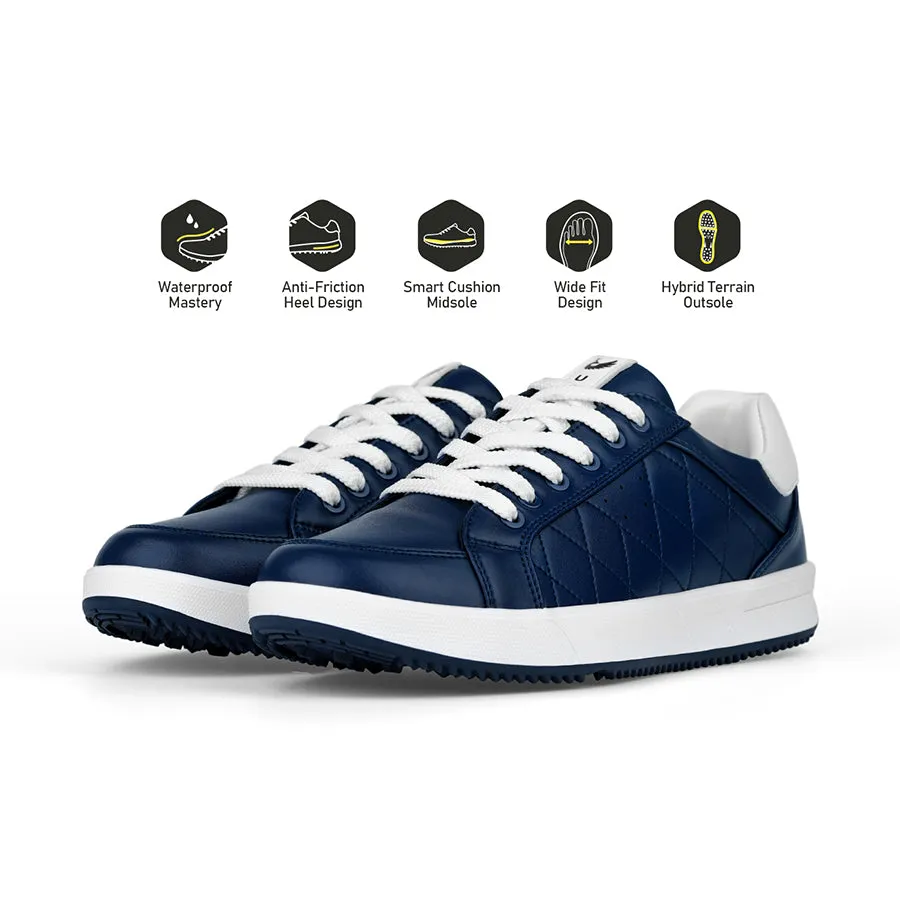 Track Stability Ask Echo G2 Men's Professional Leather Golf Shoes  / Blue