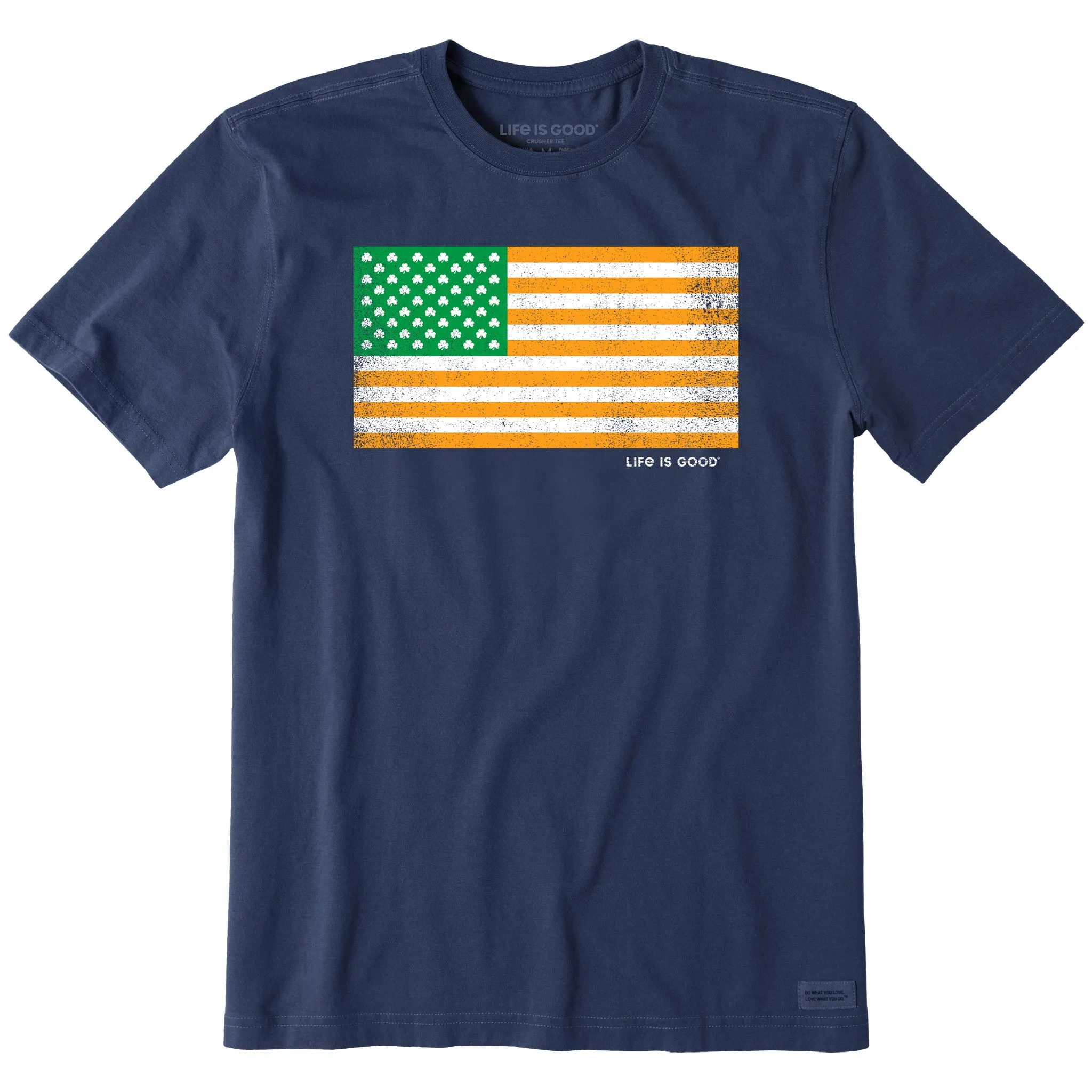 Men's Irish American Flag Short Sleeve Crusher Tee Sleek Layer