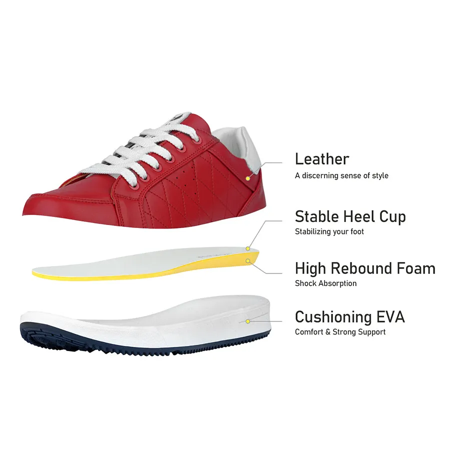 Ask Echo G2 Men's Professional Leather Golf Shoes / Red Firm Flex