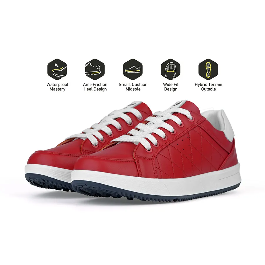 Pro Flexibility Ask Echo G2 Men's Professional Leather Golf Shoes / Red