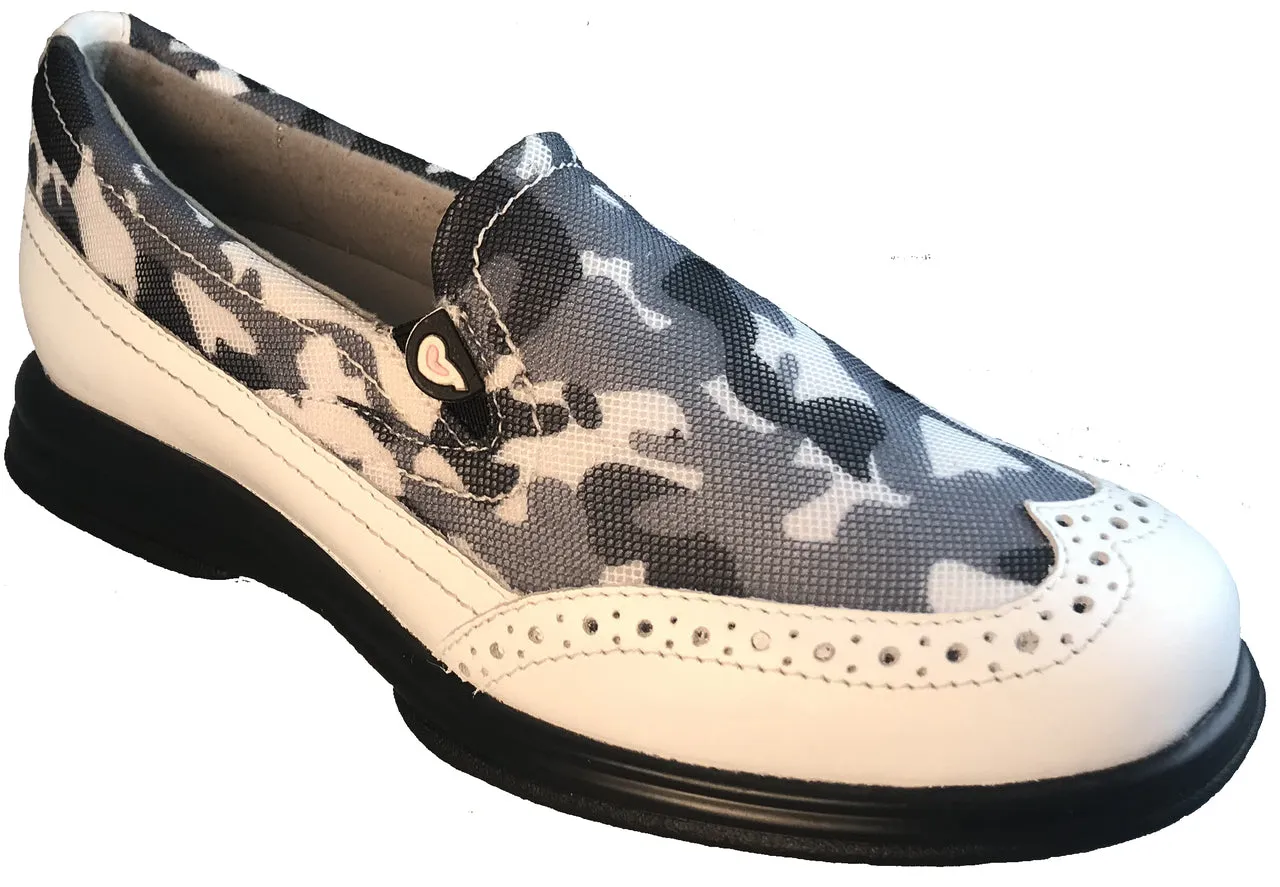 Pro Action Sandbaggers: Women's Golf Shoes - Vanessa Gray Camo & White