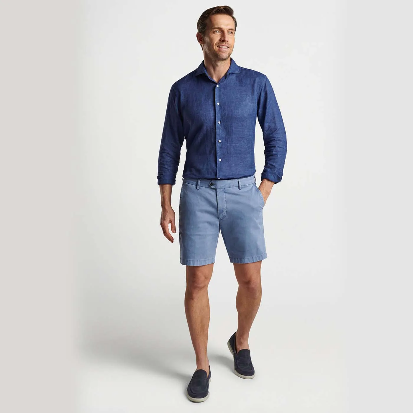 Peter Millar Concorde Garment-Dyed Golf Short - Blue Casa athletic clothing