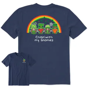 Cozy Comfort Light and Cozy Men's Leprechaun Rainbow Chillin' Gnomes Short Sleeve Crusher Tee