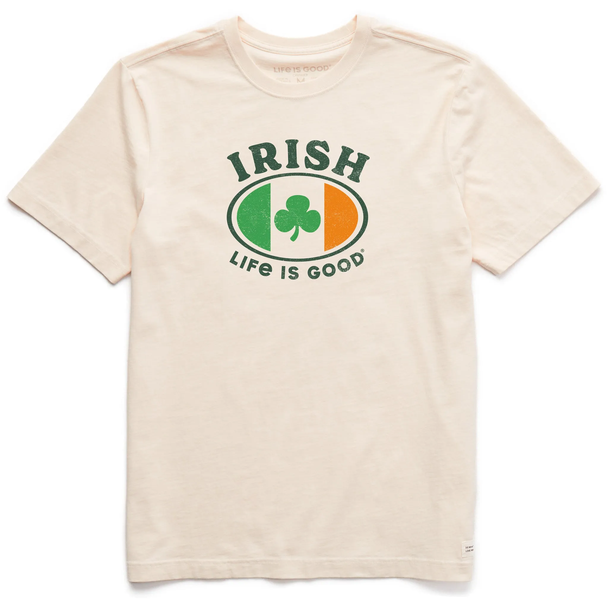 Men's Irish Life is Good Badge Short Sleeve Crusher Tee Comfy Waistband Light Fashion