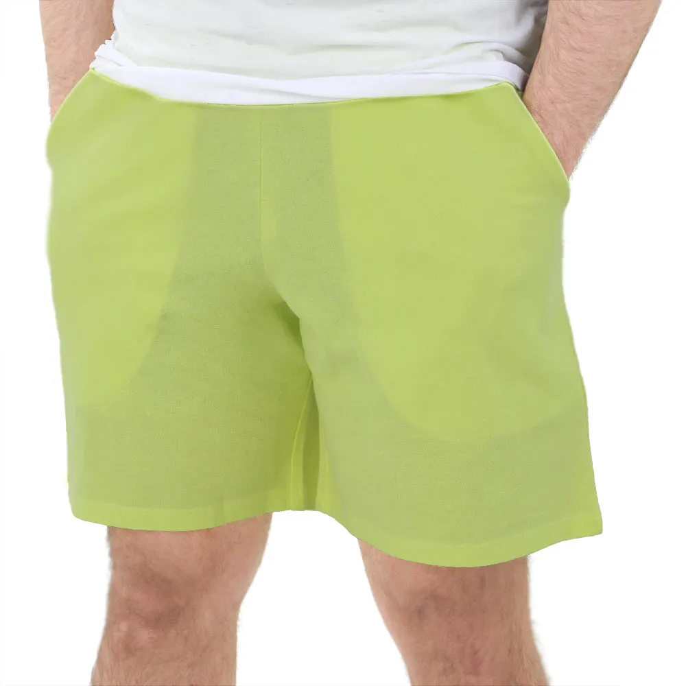 Wide-leg cut Men's Plain Cotton Short,Pistache