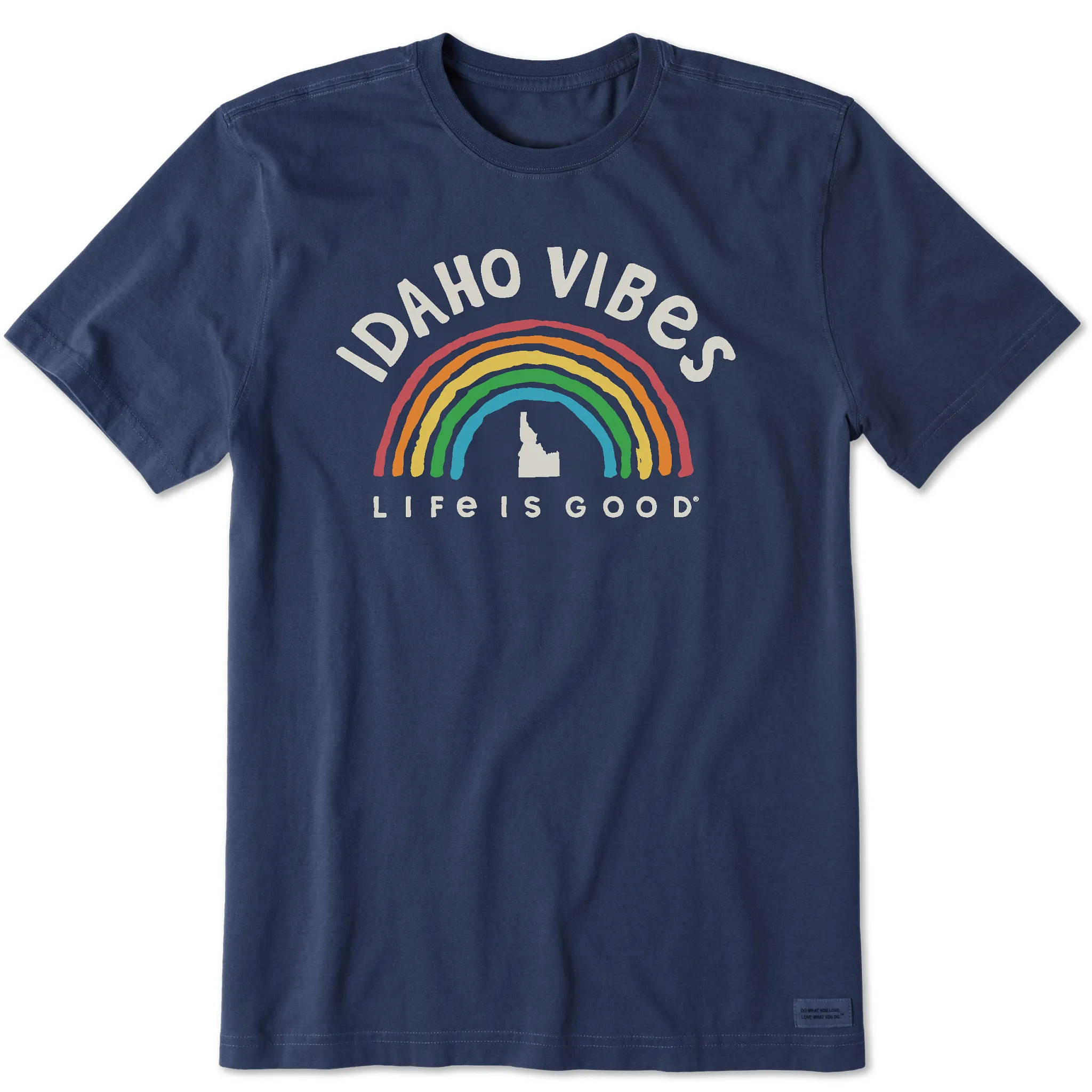 Men's Idaho Rainbow Vibes Short Sleeve Crusher Tee Ultra Soft Blended Textile