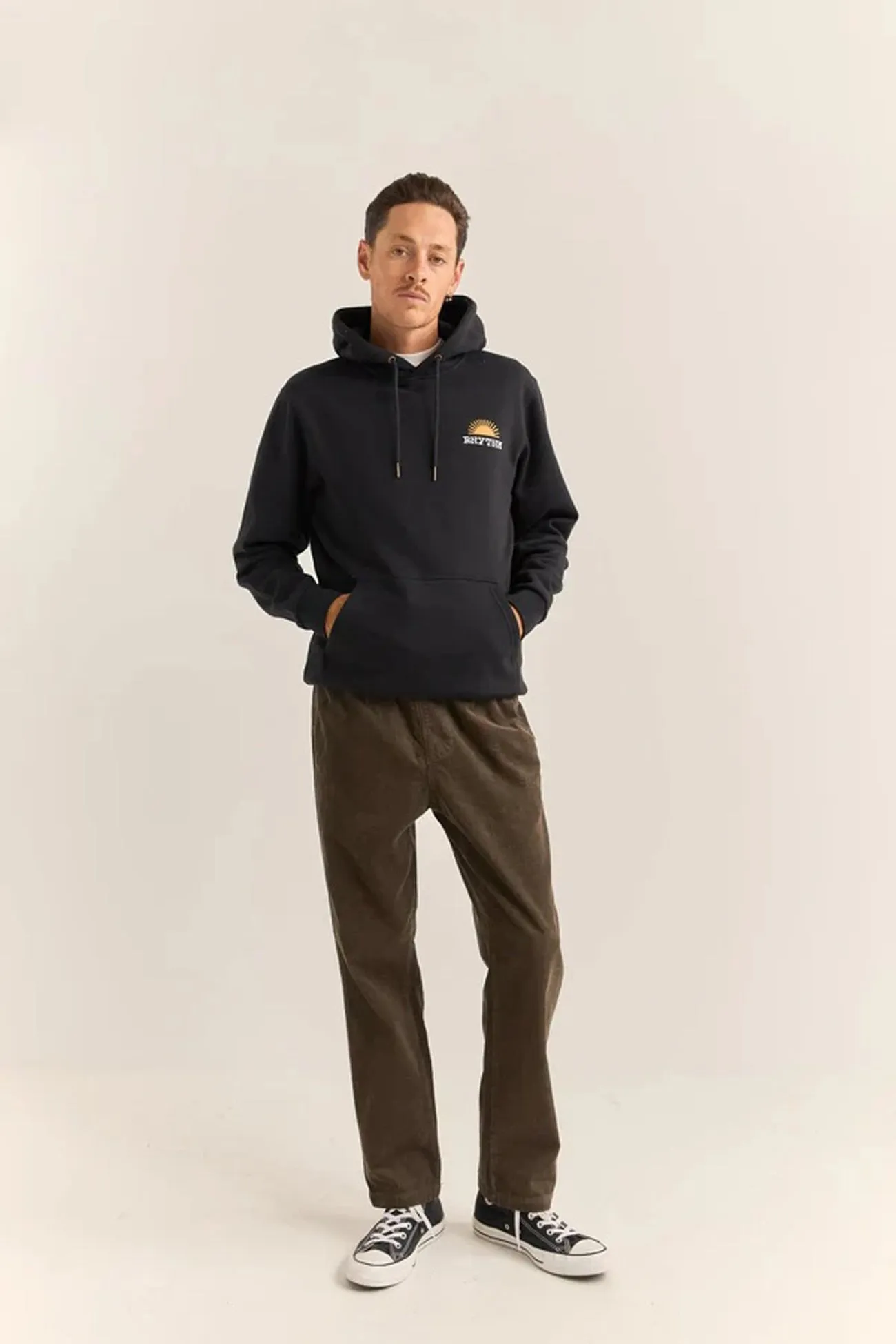 Awake Fleece Hood Black Coffee Shop pattern trend