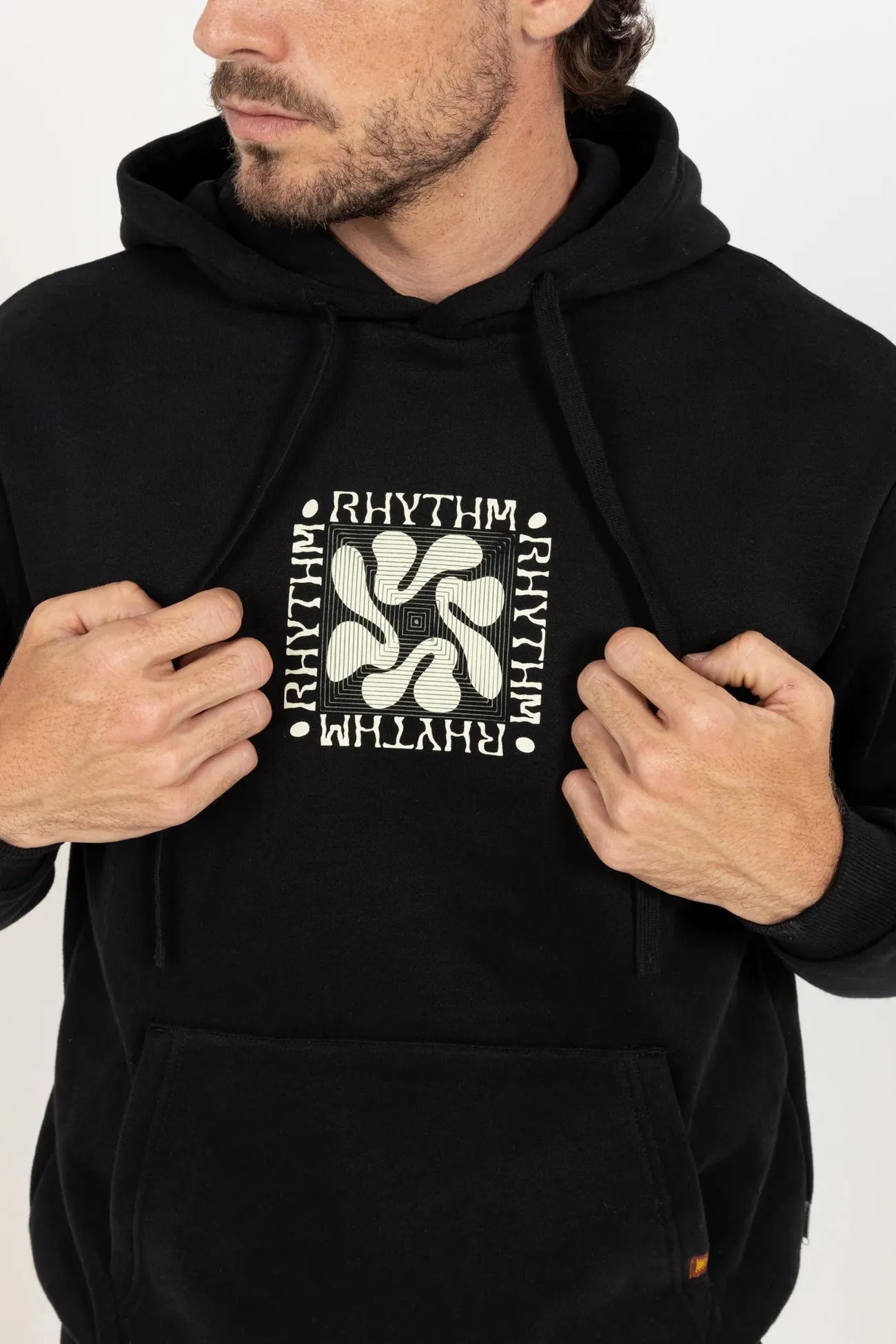 Daily Staple tag accents Grange Fleece Hood Black