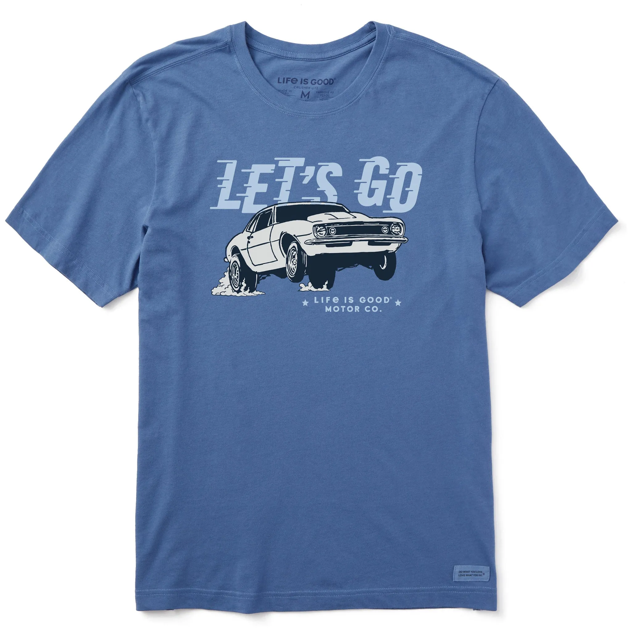 Men's Let's Go Drag Race Car Short Sleeve Crusher Tee Simple Fashion
