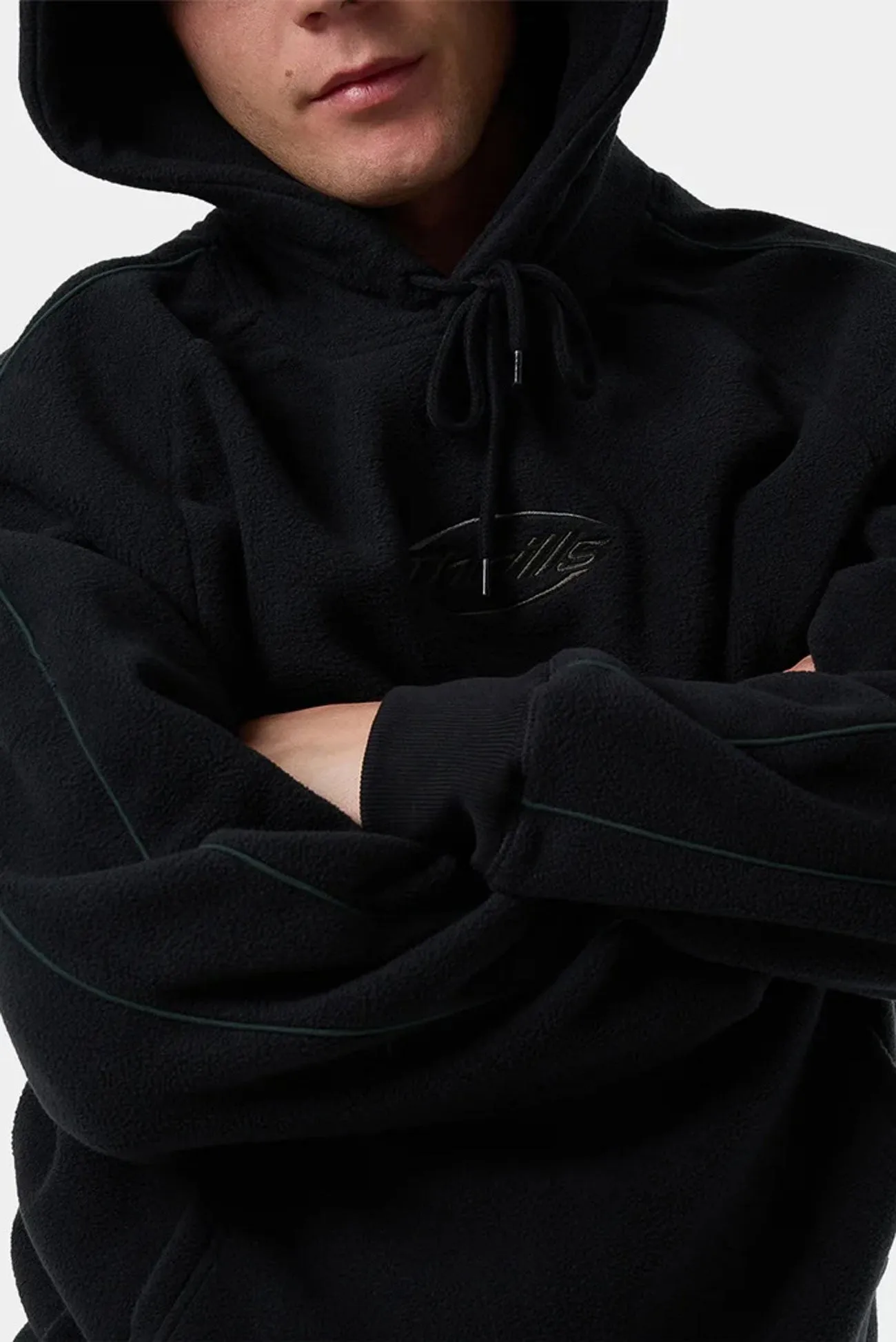 Shiny Finish Urban Minimal Fortune Favors Raglan Panel Hood Washed Black