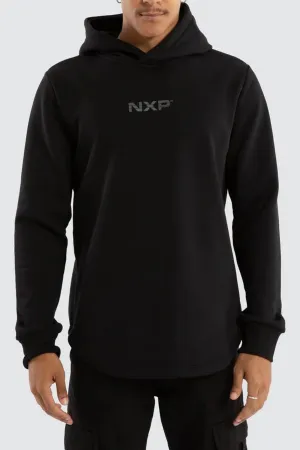 Black Line Dual Curved Hoodie Jet Black casual top product dancing suitable rhythm