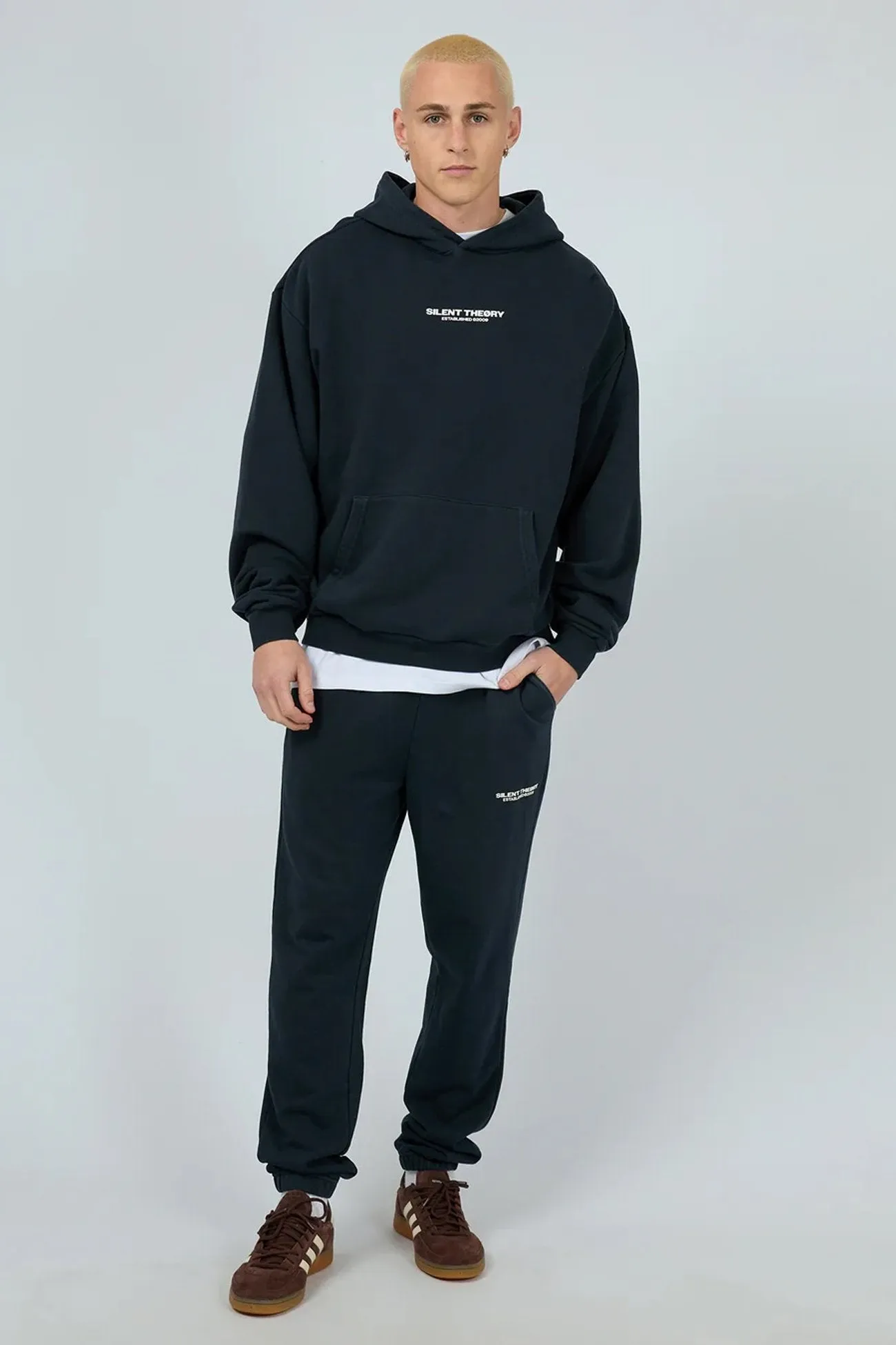 Essential Theory Hoodie Navy Anti Pilling