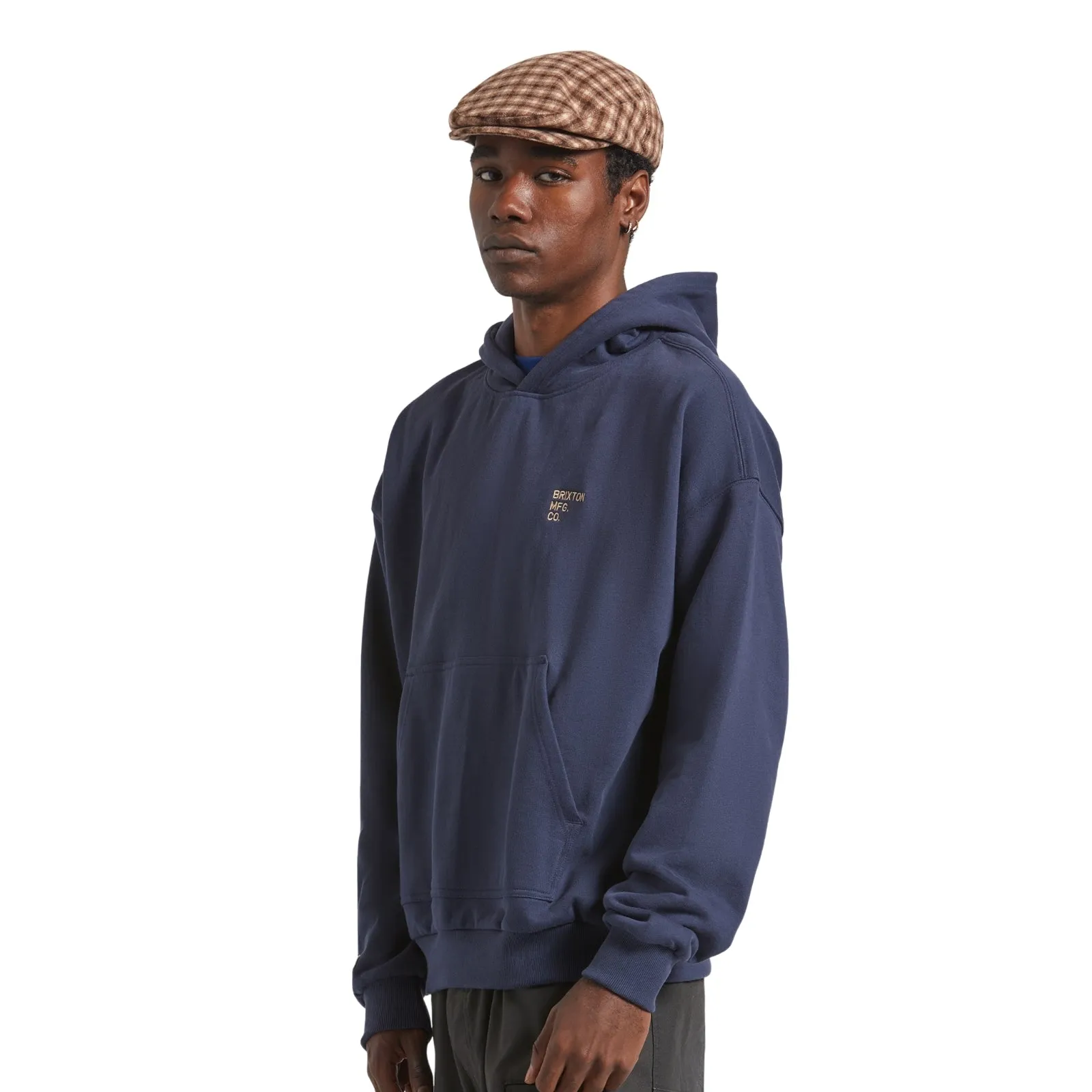 product holiday wear celebration product geometric precision Brixton Mens Embroidered Heavyweight Oversized Hoodie